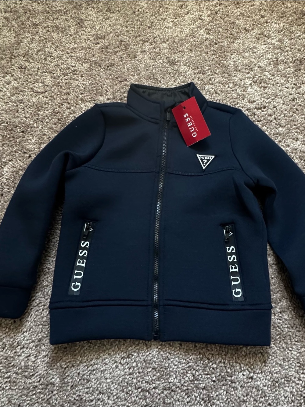 GUESS Navy Blue Logo Zip Jacket 2T NWT